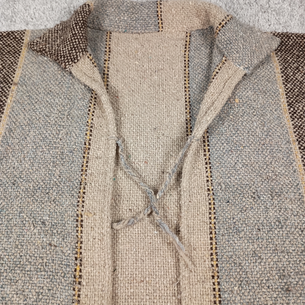 Handmade Ecuadorian Baja Cardigan Drug-Rug Vest Mens - Picture 3 of 8